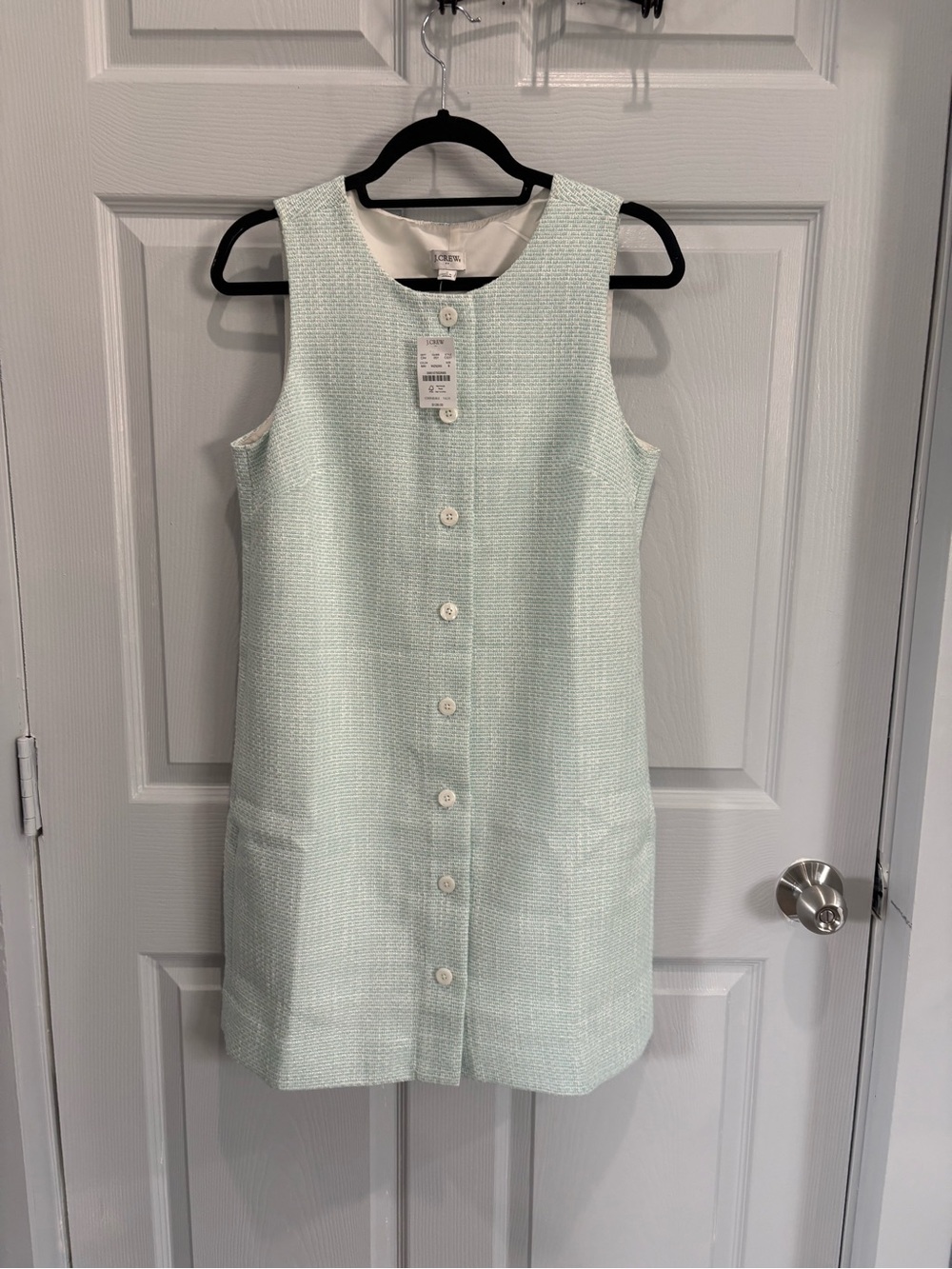 J. Crew Sleeveless Mint Tweed Shift Dress